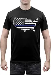 [ROTHCO] Thin Blue Line America Map T-Shirt