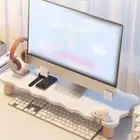 Wood Desktop Computer Riser Stable Elevated Laptop Stand Office
