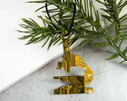 RECYCLED CIRCUIT BOARD Microscope Holiday Ornament Science Nerd STEAM STEM Gift