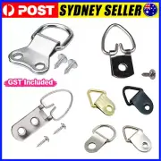Picture Frame Hooks D-Ring Painting Wall Screw Hanger Hanging Hook Screws Holes