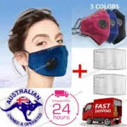 2 x Washable Reusable Anti Pollution Cotton Face Mask + PM 2.5 Filters