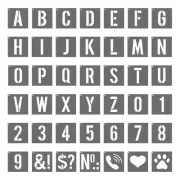 4 Inch Plastic Large Letter and Number Stencils, 42 Pcs Reusable Stencils