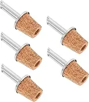 HOMOBABE 5Pcs Stainless Steel Olive Oil Pourers with Cork Stopper Elegant Wine Bottle Spouts for Leakproof Dispensing of Oils Vinegars and Liquids and Multiuse Design