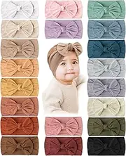 [Prohouse] 20PCS Baby Nylon Headbands Hairbands Hair Bow Elastics for Baby Girls Newborn Infant Toddlers Kids(Clay)