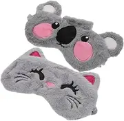 HAWILLOSCH 2pcs Sleep Mask Blindfolds Gentle Puffy Eye Mask Eyelid Mask Cooling Eye Masks Under Eye Patches Contoured Night Comfort Fluffy Sleeping Adults Eye Pads Blackout Plush