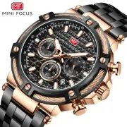 MINI FOCUS Sport Quartz Watches for Men Multifunction Sub-Dials Male Wristwatch