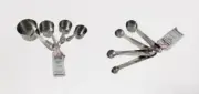 New All Clad 8 piece Stainless Steel Measuring Cup & Spoon Set of 8 with Tag