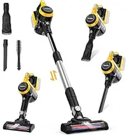Cordless Vacuum Cleaner for DeWALT 20v Battery(no Battery), 6 in 1 Lightweight Stick Vacuum with 2 Mode Suction, 250W Upgrade Brushless Motor, 25Kpa Stick Cordless Vacuum for Hardwood Floor Pet Hair