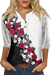 [Generic] Womens Plus Size Summer Tops,Womens Vneck Tshirts Loose fit tees for Women Summer Women's Tunic Womens Summer Tank Tops Womens Cotton Shirts Plus Size Dressy Tops for Women