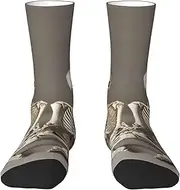 [JEJEA] skeletons yoga print Socks For Men and Women Men's Moisture Control Crew Socks Gifts For Golf, Hunting, Camping