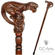 Wooden Walking Cane - Swamp monster Hand carved walking stick for men women goth