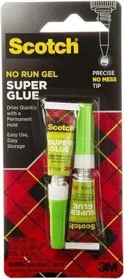 Scotch Super Glue Gel, .07 oz, 2-Pack, Dries Quickly with a Clear