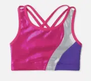 Girls Large 10 12 Sports Bra Pink Purple Gymnastics Dance - Danskin Now Bra Top