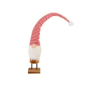 Colours Of Christmas 78cm Long Gnome Santa On Wood Stand Xmas Party Home Decor