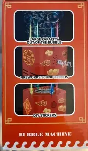 Firework Bubble Machine Automatic Bubble Blower with Colorful Lights