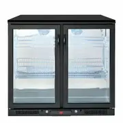 Crossray Double Door LED Outdoor Fridge 208L Beverage/Drink Cooler Black