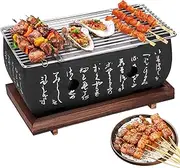 Japanese Style BBQ Grill, Portable Food Charcoal Stove BBQ Plate Household Barbecue Tools for Camping Beach Picnic Japanese Table Top Grill Mini