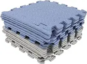 FUNNETOYU 16Pcs Interlocking Play Mats for Boy Girl Soft High Density Floor Pads for Indoor Use Comfortable and Safe Crawling Surface for Playtime
