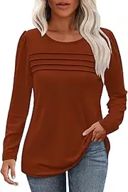 [Generic] Duds Women Plus Size 3X Women Fall Fashion Casual Blouses Trendy Pleated Tunic Tops for Underwear Thermal Tops