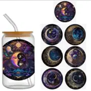 7 Piece set Fantasy Zodiac Celestia Cup Wrap, Transfer Stickers for Glass Uv DTF
