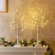 2 FT Birch Tree with LED Lights Fairy Light Spirit Tree for Christmas Decor Xmas