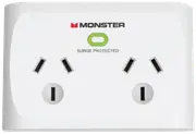 Monster Dual Socket Surge Protector (White)