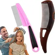 Lice Picker Comb, Fine Tooth Lice Brush Oil Buildup Scalp Comb, Removal Hollow Tooth Lice Pick for Men