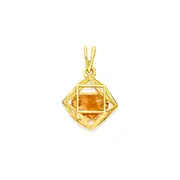 9ct Gold Citrine Prism Pendant in Yellow