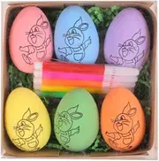 2025 Easter Hand-Painted Random Egg Graffiti Cartoon Bunny Eggs Chick Favor for Party Decor Kids Decorations