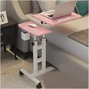 Overbed Table Mobile Standing Desk Tilt Top Overbed Table Adjustable Rolling Laptop Table Steel Frame W/Wheels Lifting Computer Desk Portable