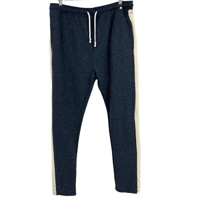 Sweatpants 2XL mens speckled "Bronx" Blue cream binding pockets Reverse Threads