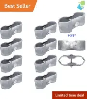 Durable Alloy Steel Saddle Clamps - 8 Pack for Dog Runs & Temporary Fences