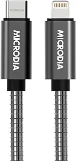 ExeCable USB2.0 30W 480Mbps MFI-Certified USB-C to Lightning Cable, Stainless Steel 1.3M (Black)