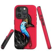 For iPhone 15 Pro Case, Shielding Cover, Cassowary Portrait