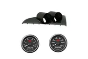 FORD BA BF Falcon CLIP-IN GAUGE POD HOLDER W/ Black VOLTS & OIL PRESS GAUGES