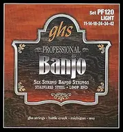 GHS PF120 Banjo Strings, Light 10-22-10 (6 Piece Set)