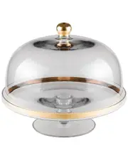 Barski European Lead-Free Crystalline Cake Stand & Dome