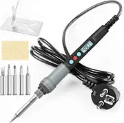 Sztxj Electric Soldering Iron, 90W Soldering Iron Tin Welding Adjustable Temperature 100~480 Visible Electric Soldering Iron with ON/OFF Switch 5 R...