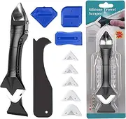 Caulking Tools set, Sealant Finishing Tool Grout Scraper,3 in 1 Silicone Caulking Finishing Tool Kit for Kitchen Bathroom Window, Sink Joint(11 pcs)