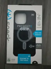 Speck Presidio 2 Grip MagSafe Case For iPhone 15 Pro Max-Black: New