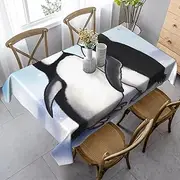 [QMNEHJ] Rectangle Tablecloth 35''x 55'' Wrinkle Resistant Waterproof Table Cover Farmhouse Table Cloth I Love Penguins Decorative Fabric Dining Table Cover for Kitchen Banquet Party