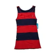 Vintage Paul Frank Tank Top, Julius, Striped, Red & Blue, Large