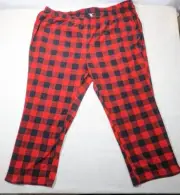 WONDERLAND Women's Plus Red & Black Checker Soft Comfy Sleep Pants size 3X NWT