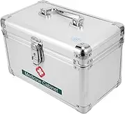 WOFASHPURET Large First Aid Box Portable Medicine Organizer for Home School and Outdoor Use Lightweight Empty Storage with Safety Clasp and Handle Multi Purpose Medication Lock Box