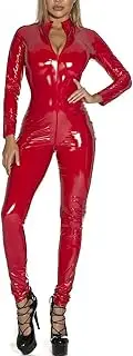 [GRRKDFQ] Women's Erotic Lingerie Sets Long Sleeve Zipper Open Crotch Jumpsuit