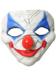 Evil Red and Blue Clown Latex Halloween Mask