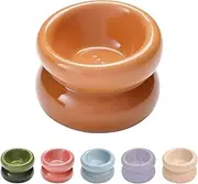 BICOPET Ceramic Elevated Cat and Dog Bowls for Small Dogs, Non-Slip Tilted Raised Cat Food and Water Bowls Whisker Friendly, Dog Standing Wet Food Bowl-Orange