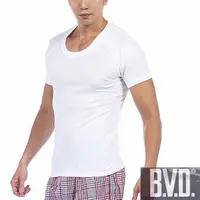 在飛比找蝦皮購物優惠-BVD時尚舒適型男純棉U領羅紋短袖內衣~6件組
