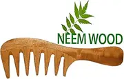 Rufiys Pure Neem Wooden Wide Tooth Comb | Neem Wood Hair Comb for Women & Men | Hair Growth | Anti Dandruff | Detangling Comb Pack of 1