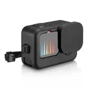 PULUZ for GoPro HERO12 11 10 9 Black Silicone Protective Case with Strap & Lens